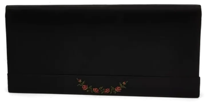 schwarze Balltasche mit Blumenstick - Bild 1