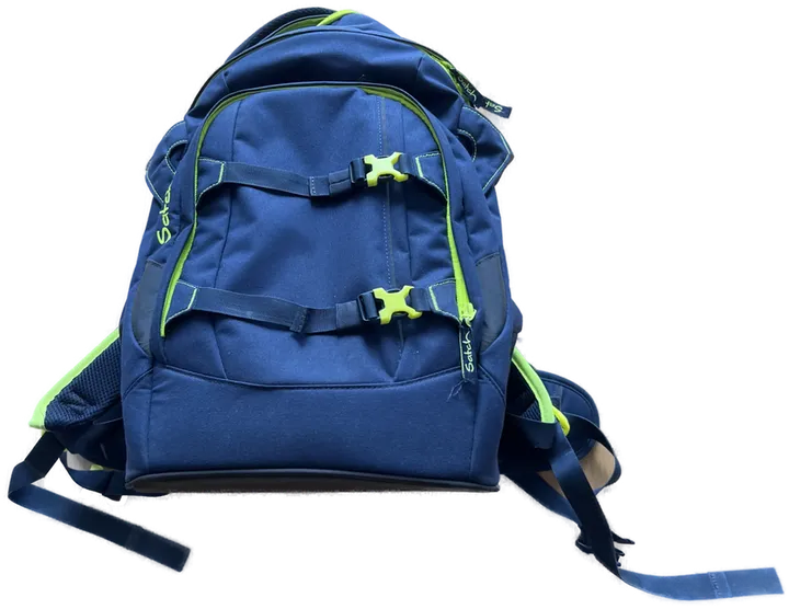 Satch Schulrucksack blau mit gelb sowie Satch Ordnermappe - Bild 1