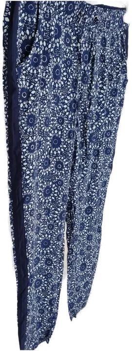 Hose, lang mit Gummizugbund, blau/weiß gemustert, Größe XL - Bild 3
