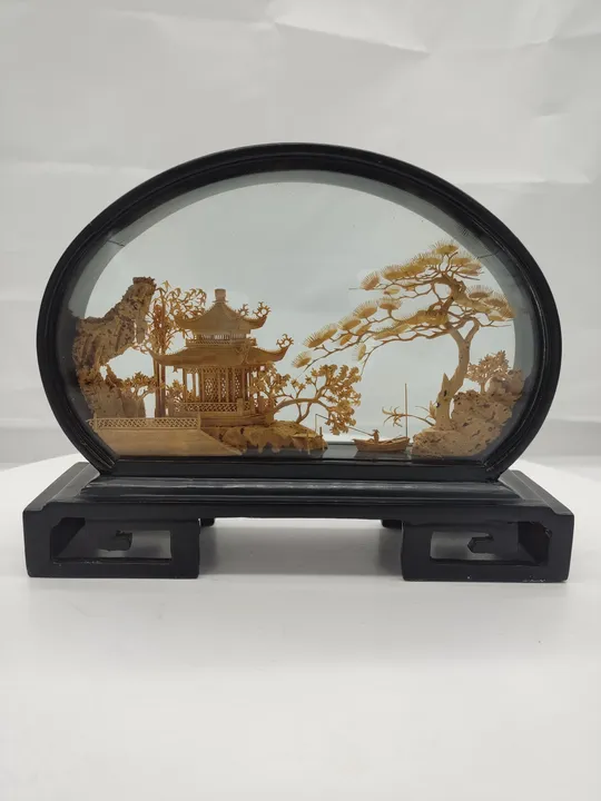  Diorama Schaukasten - Chinesische Korkschnitzerei - Bild 4