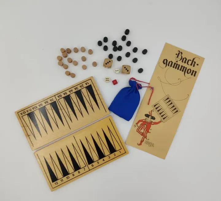 Vintage Haba Backgammon Mini Spielset inkl. Spielanleitung  - Bild 1