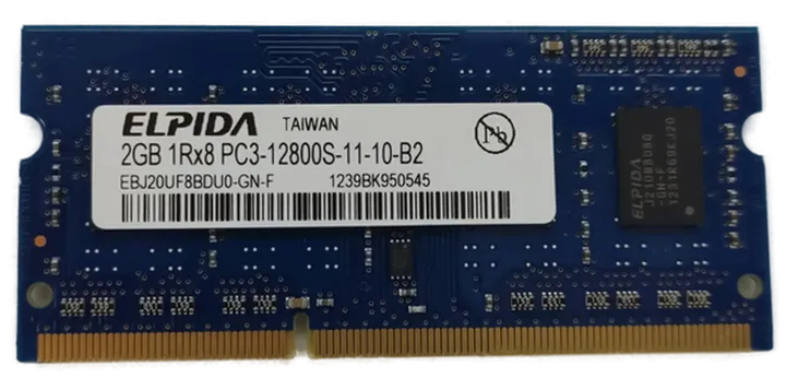 Elpida 2GB DDR3 1RX8 PC3-12800S-11-10-B2 Arbeitsspeicher Laptop / RAM  - Bild 1