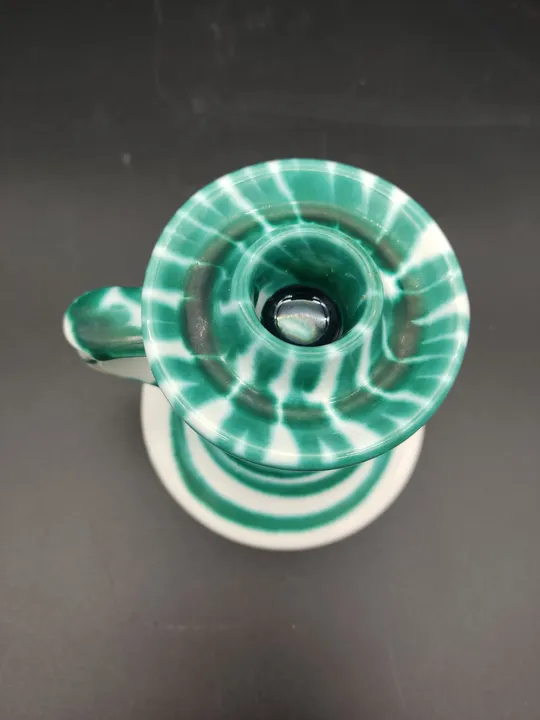 Gmunder Keramik Kerzenständer grüngeflammt Höhe 9cm - Bild 2