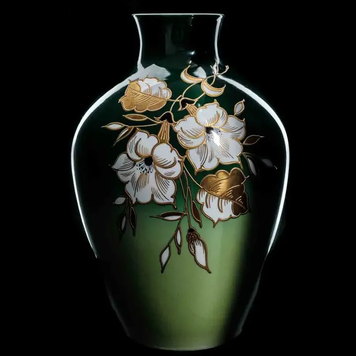 Wallendorf Vase Goldrelief handgemalt  - Bild 2
