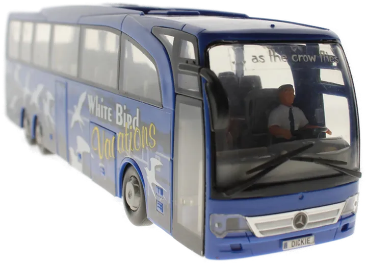 Dickie Mercedes-Benz Reisebus – „White Bird Vacations“ – ca. 30,5 cm – Blau - Bild 1