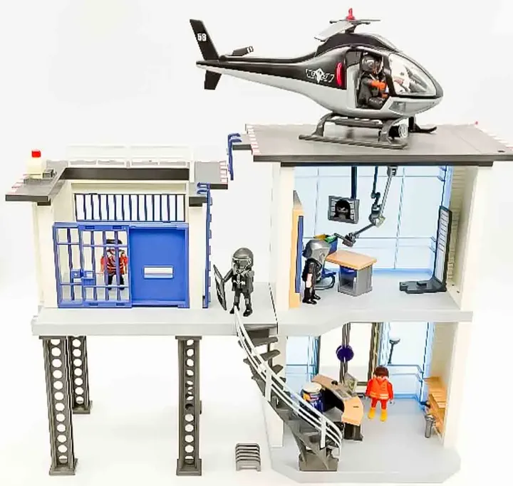 Playmobil Polizeistation & Hubschrauber Set mit Gefängnisalarm - Bild 1