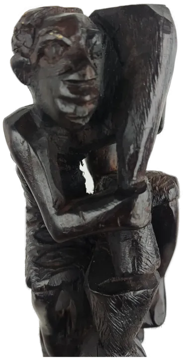 Makonde Lebensbaum Ebenholzfigur schwarz - 111 cm - Bild 4