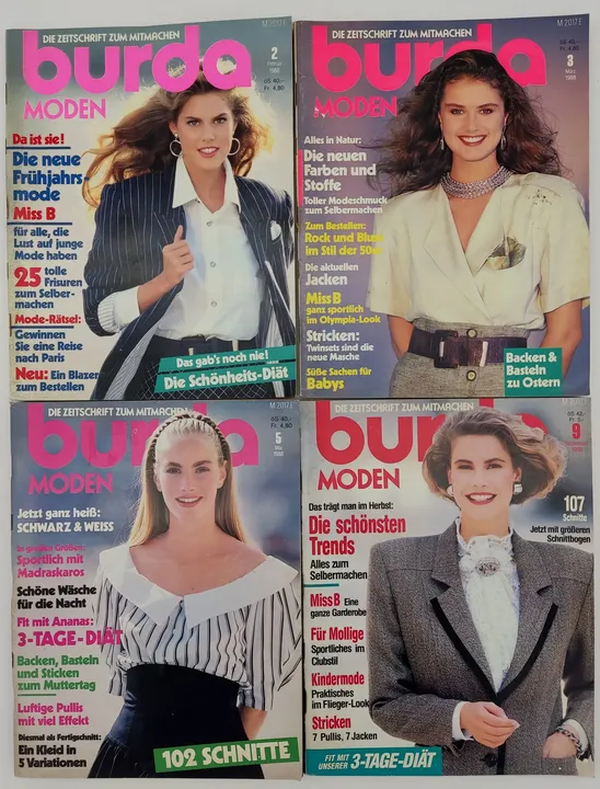 Burda Modezeitschrift 4 Hefte 1988  - Bild 1