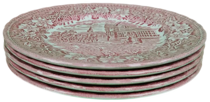 5 Stk Royal Tudor Ware Porzellan Dessertteller - Bild 1