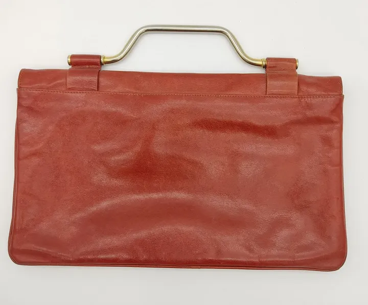 Damen Vintage Handtasche Leder rot/ braun - Bild 4