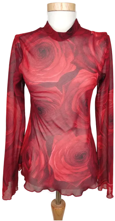 MNG Damen Bluse rot geblümt - XS/34 - Bild 1