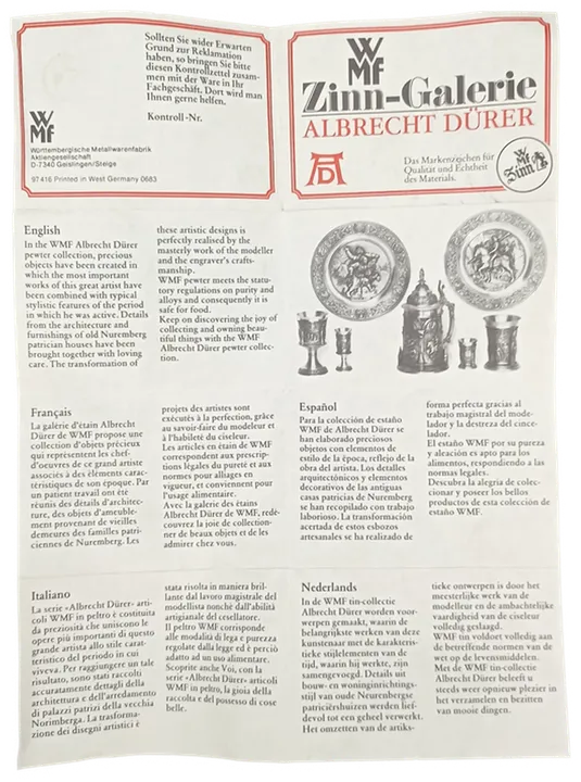 WMF Zinn Becher - Galerie Albrecht Dürer - Bild 6