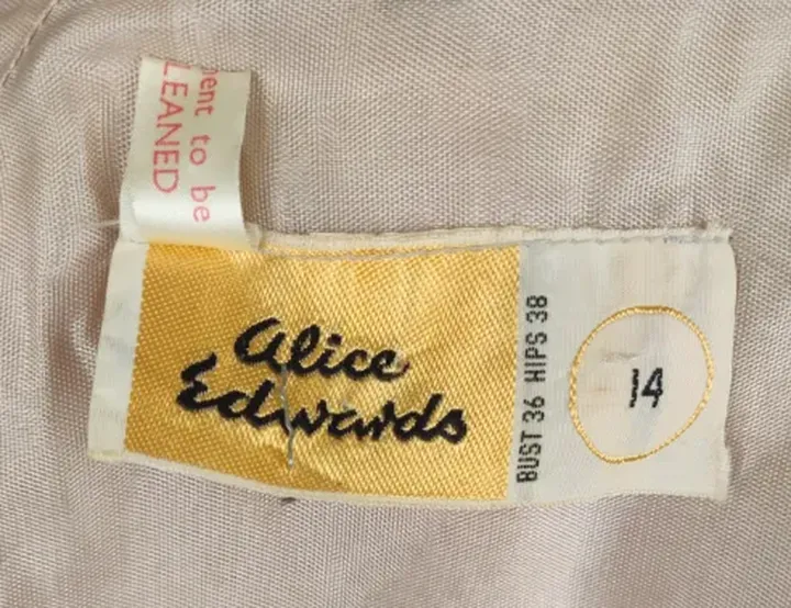 Alice Edwards Damen Vintage Abendkleid 60er Jahre - Größe UK 14 - Bild 6