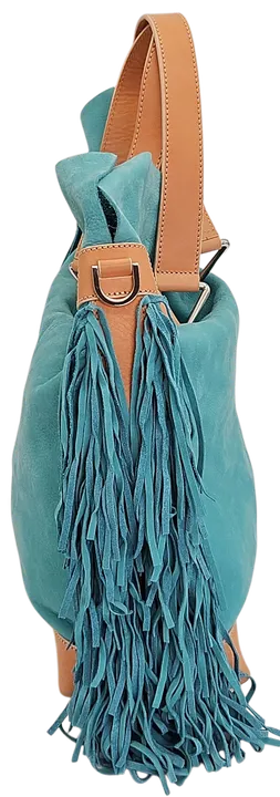 Max V. Koenig Damen Handtasche mit Fransen, türkis/beige - mittel - Bild 2