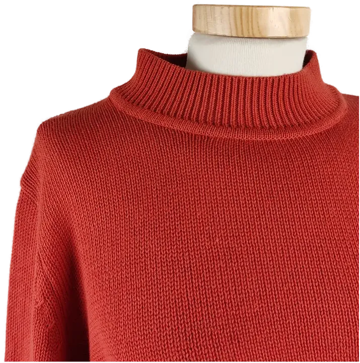 Damen Wollpulli mit Kragen rot - 40 - Bild 2