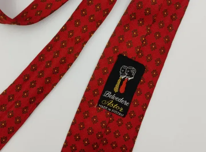 Belvedere Astor Herren Krawatte rot gemustert - Bild 2