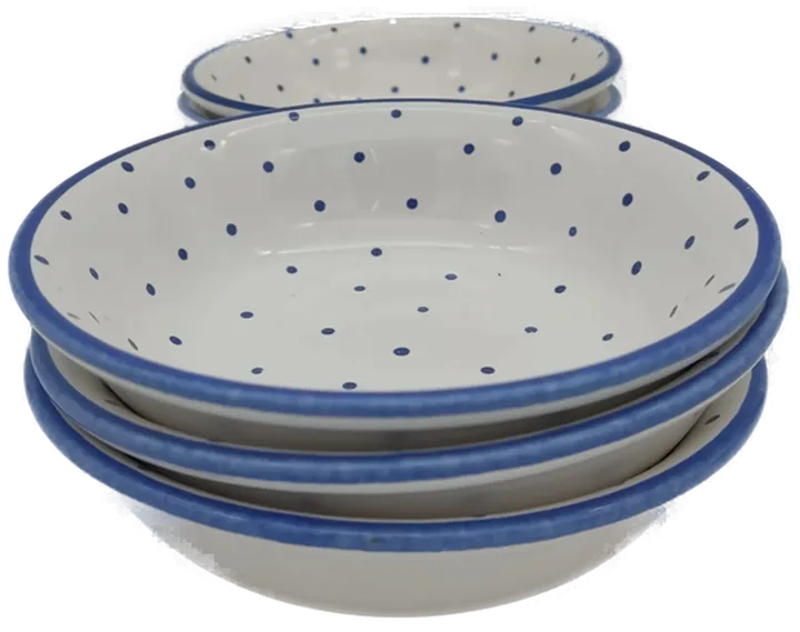 Gmundner Keramik Schälchen Set (6 Stück) blaue Tupfen - Bild 1