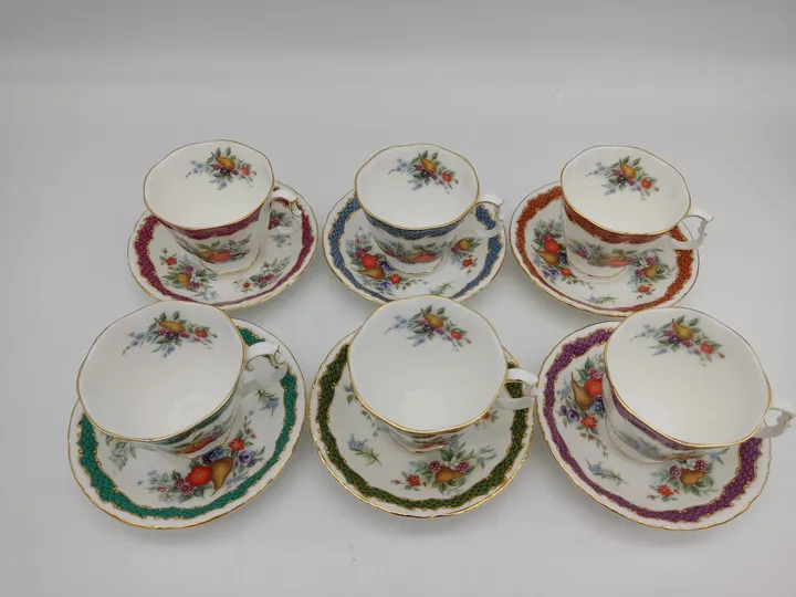 6x Tassen und Untertassen der Royal Albert England Fruit Series  - Bild 1