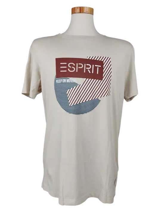 Esprit Herren T-Shirt, beige - Gr. M - Bild 1