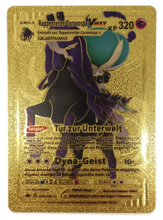 Pokémon Sammelkarte Goldfolie Vmax Rappenreiter-Coronospa Vmax - Bild 1