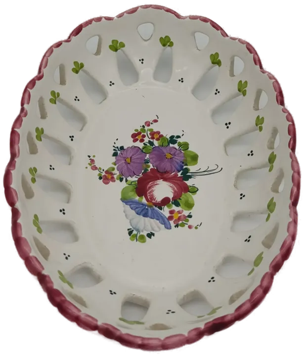 Gmundner Keramik - Bauernblume roter Rand Korb - Bild 3