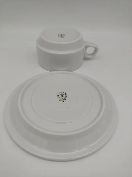 10 Sets Lilien Porzellan Kaffee-/Teetassen mit Untertassen - weiss - Bild 3