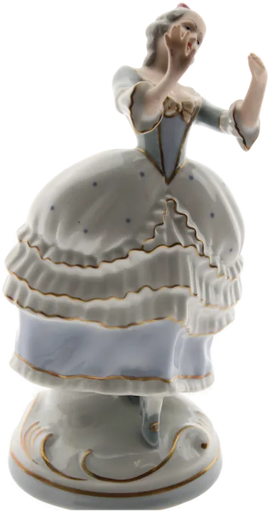 Porzellanfigur – Tänzerin im Rokoko-Stil – Bohemia Royal Dux, ca. 21,5 cm hoch - Bild 2