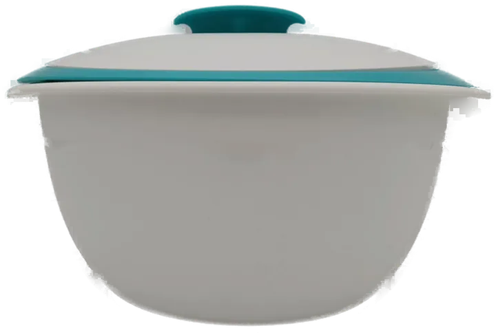 Tupperware Thermo Servierschüssel weiß/türkis 3teilig,  4.3 Liter, 2.5 Liter - Bild 1