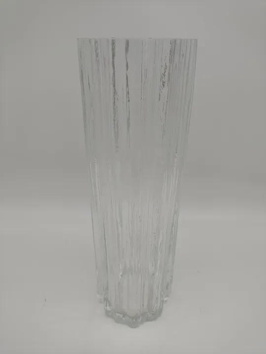 Asymetrische Glas-Vase mit Rippenstruktur - Höhe 32cm - Bild 2