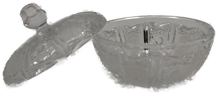 Bleikristall Konfektschale geschliffen mit Deckel und Knopf 13 cm - Bild 3