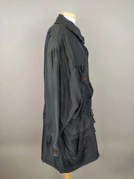 Vintage Damen Parka aus Seide schwarz - M/L - Bild 2