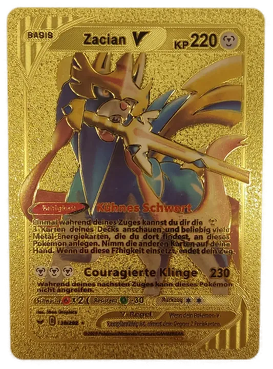 Pokémon Sammelkarte Goldfolie Zacian V BASIC - Bild 1