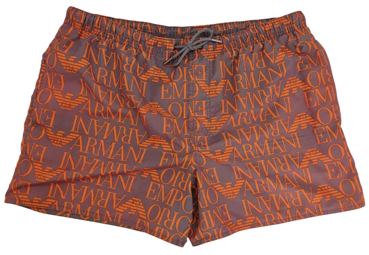 EMPORIO ARMANI Herren Badeshorts, grau/orange - Gr. XL  - Bild 1