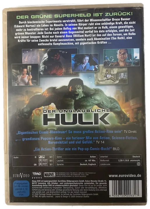 Der unglaubliche Hulk - Actionfilm - DVD - Bild 2