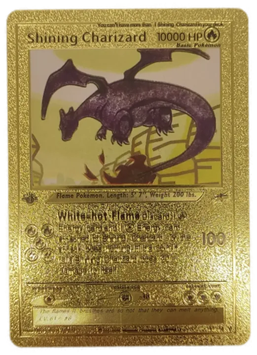 Pokémon Sammelkarte Goldfolie Shining Charizard - Bild 1