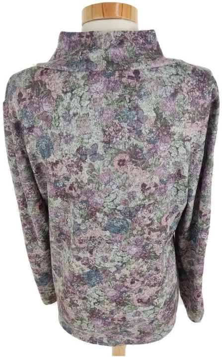 Pullover langarm mit Kragen, lila/violett/grau gemustert, Größe 40 - Bild 4