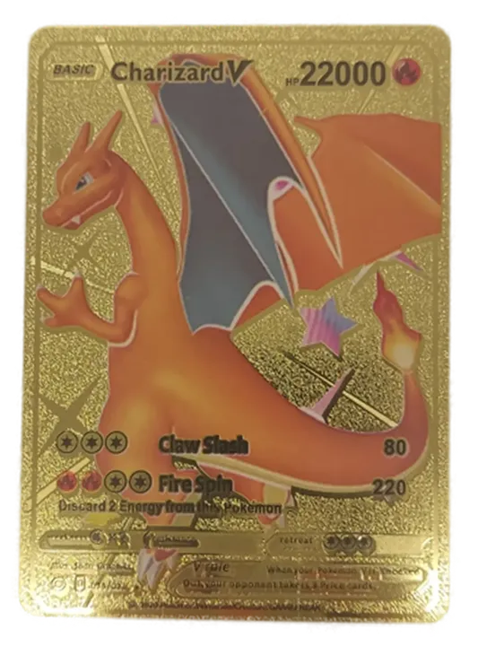 Pokémon Sammelkarte Goldfolie Charizard V BASIC - Bild 1