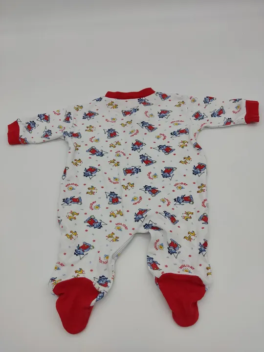 Baby Pyjama langarm mit Rundhalsausschnitt, weiß mit Aufdruck, Größe 56 - Bild 2