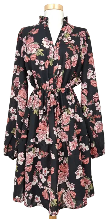Vila Damen Kleid schwarz/floral -Gr. 40 - Bild 1