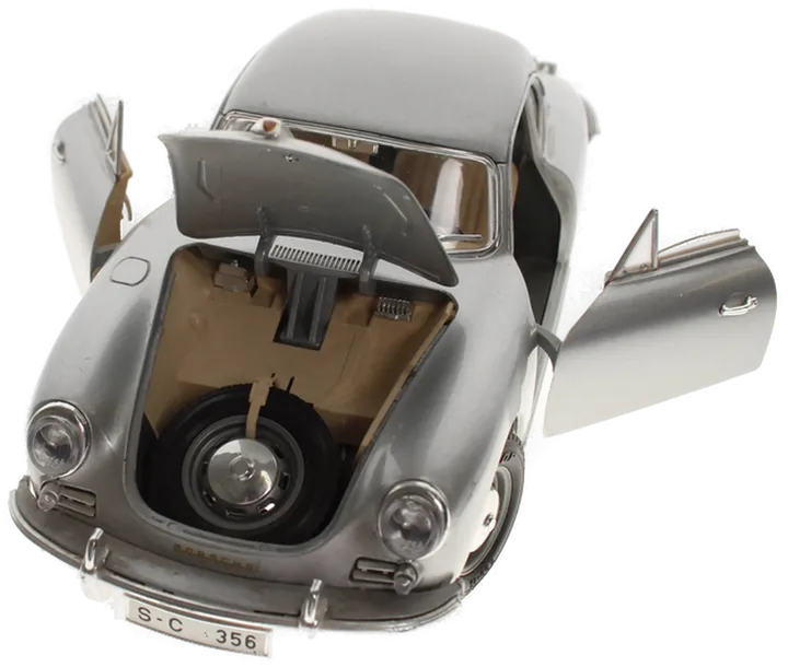Burago Porsche 356 B – Maßstab 1:18 – Silber – Modellauto Diecast – Made in Italy - Bild 3