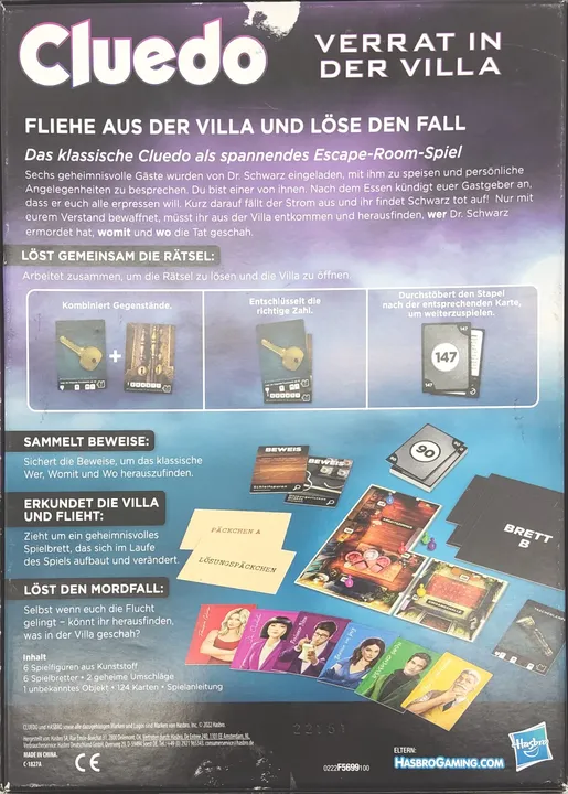 CLUEDO - Verrat in der Villa - Ein Krimi & Rätsel Spiel - Hasbro Gaming - Bild 2