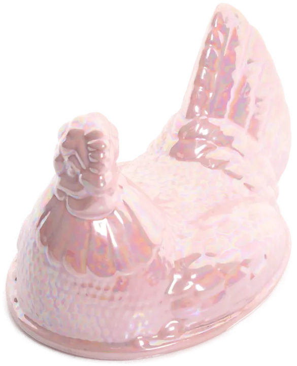 Keramik Huhn-Dose in Perlmutt-Rosa von Krömer – Vintage Deko & Aufbewahrung - Bild 3