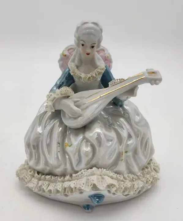 Porzellanfigur - Frau mit Renaissance Gitarre - Bild 1