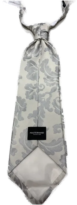Maserhand - The Dress Code - Krawatte mit Einstecktuch - grau-weiß - Bild 5