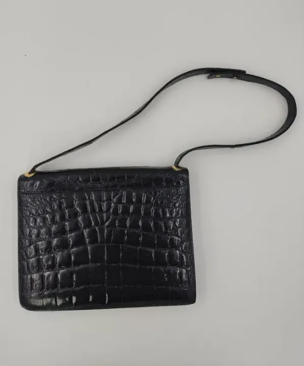 Damen Vintage Handtasche schwarz Lederoptik - Bild 2