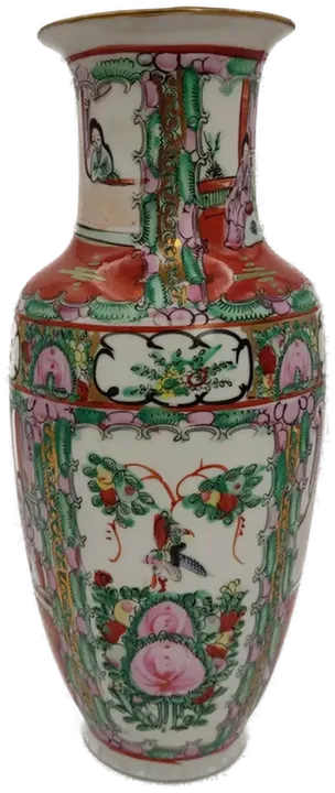 Chinesische Vase Familie Rose - 32cm  - Bild 2