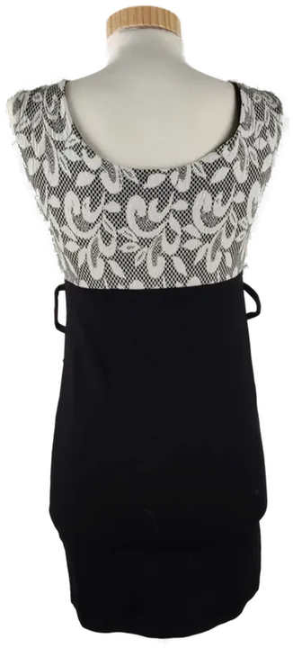 Damen Minikleid Schwarz, ärmellos mit gemustertem Oberteil (ohne Gürtel), Gr. M - Bild 2