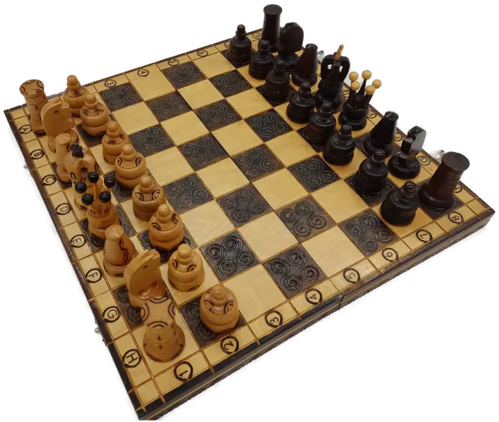 Schachbrett aus Holz handgemacht - Bild 3