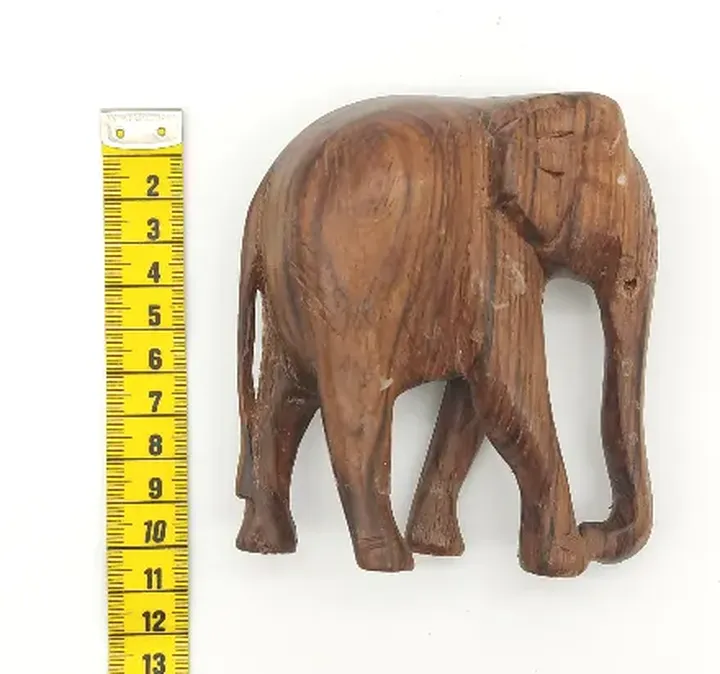 Dekofigur Elefant aus Holz braun  - Bild 3