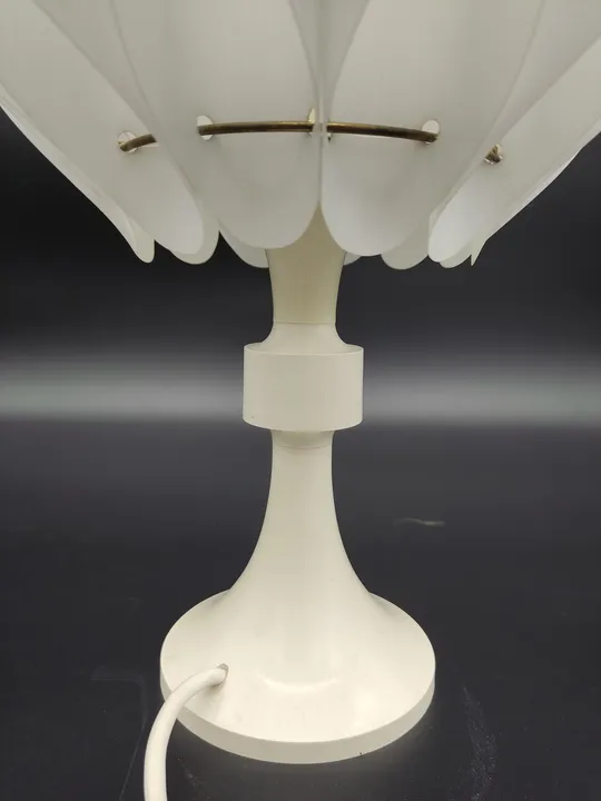 Tischlampe mit Vintage-Schirm - weiss / E 27 - Bild 3